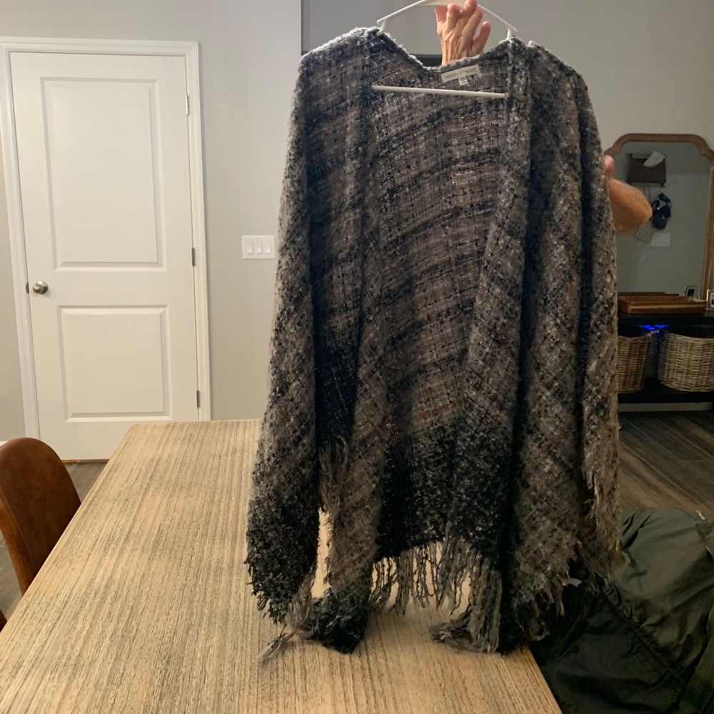 Hand woven sweater poncho